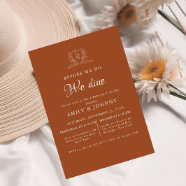 Burnt Orange & Ivory Wedding Rehearsal dinner  招待状