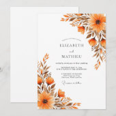 Burnt Orange Lustrous Autumnal Wedding 招待状 (正面/裏面)