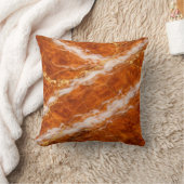 Burnt Orange Marble with White Swirls & Gold Veins クッション (ブランケット)