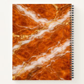 Burnt Orange Marble with White Swirls & Gold Veins ノートブック (裏面)