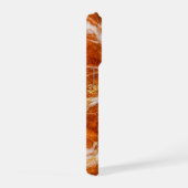 Burnt Orange Marble with White Swirls & Gold Veins iPhoneケース (右側面)