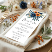 Burnt Orange Navy Blue Florals Wedding メニュー