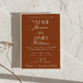 Burnt Orange Old Money QR Code Photo Wedding 招待状
