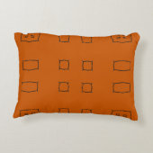 Burnt Orange Personalized Geometric Simple Bedding アクセントクッション (裏面)