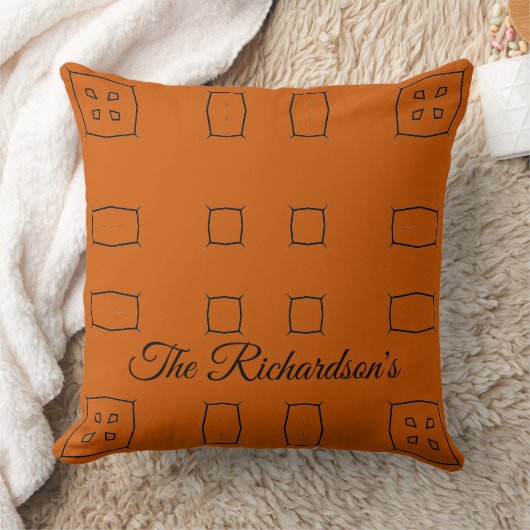 Burnt Orange Personalized Geometric Simple Bedding クッション (ブランケット)