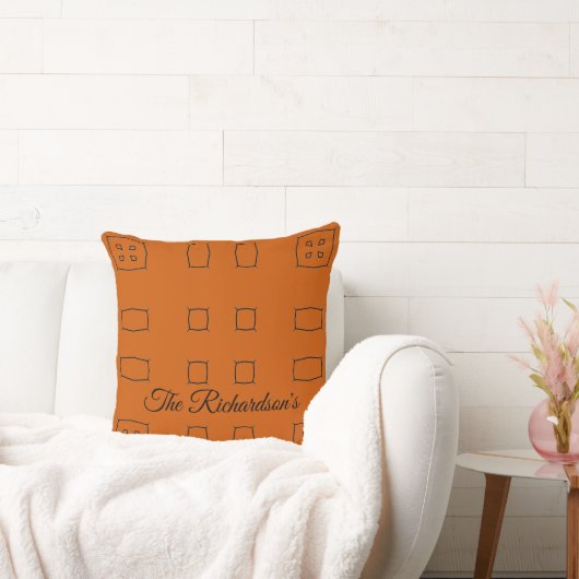 Burnt Orange Personalized Geometric Simple Bedding クッション (ソファ)
