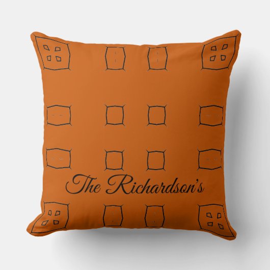 Burnt Orange Personalized Geometric Simple Bedding クッション (正面)