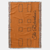 Burnt Orange Personalized Geometric Simple Bedding スローブランケット (正面縦)
