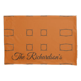 Burnt Orange Personalized Geometric Simple Bedding 枕カバー