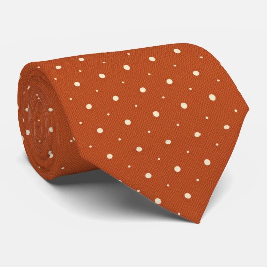 Burnt Orange Polka Dot ネクタイ (ロール)