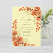 Burnt Orange Radiant Bohemian Wedding 招待状 (スタンド正面)