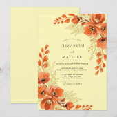 Burnt Orange Radiant Bohemian Wedding 招待状 (正面/裏面)