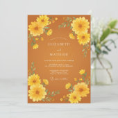 Burnt Orange Radiant Harvest Wedding 招待状 (スタンド正面)