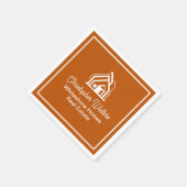 Burnt Orange Real Estate Company Custom Realtor スタンダードカクテルナプキン (角)