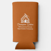Burnt Orange Real Estate Company Custom Realtor スリム缶クーラー (裏面)