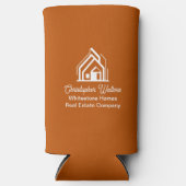 Burnt Orange Real Estate Company Custom Realtor スリム缶クーラー (正面)
