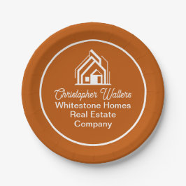 Burnt Orange Real Estate Company Custom Realtor ペーパープレート