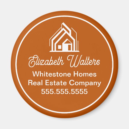 Burnt Orange Real Estate Company Custom Realtor マグネット (正面)