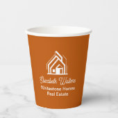Burnt Orange Real Estate Company Custom Realtor 紙コップ (正面)