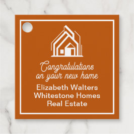 Burnt Orange Real Estate Company Customized Party フェイバータグ