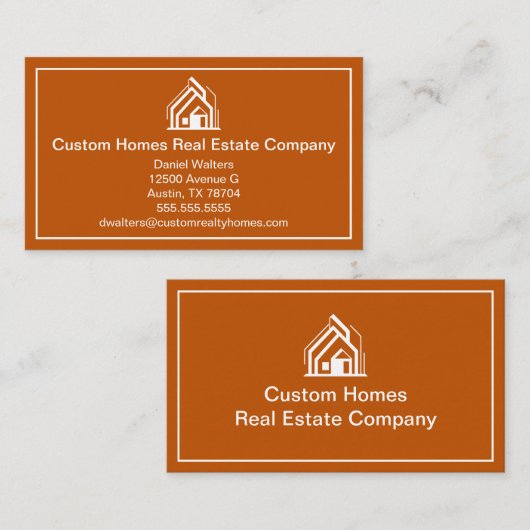 Burnt Orange Real Estate Company House 名刺 (正面/裏面)
