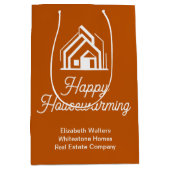 Burnt Orange Real Estate Company Housewarming ミディアムペーパーバッグ (正面)