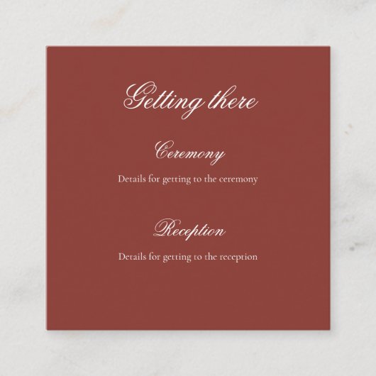 Burnt Orange Roccoco Wedding Enclosure Card エンクロージャーカード (正面)