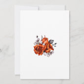 Burnt Orange Rose Floral Engagement Party 招待状 (裏面)