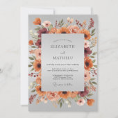 Burnt Orange Rustic Fall Wedding 招待状 (正面)