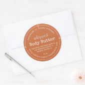 Burnt Orange Script Handmade Body Butter Label ラウンドシール (封筒)