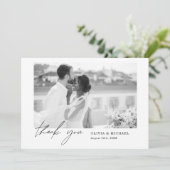 Burnt Orange Script Photoの結婚サンキューカード サンキューカード (スタンド正面)
