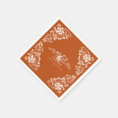 Burnt Orange Shabby Chic Mr & Mrs Wedding Napkin スタンダードカクテルナプキン (角)