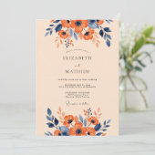 Burnt Orange Stately Autumnal Wedding 招待状 (スタンド正面)