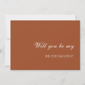 Burnt Orange Terracotta Bridesmaid Proposal Card 招待状 (正面)