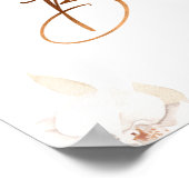 Burnt Orange Terracotta Floral Bridal Shower Sign ポスター (角)