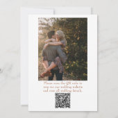Burnt Orange Terracotta Photo QR Code Wedding 招待状 (裏面)