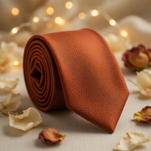 Burnt Orange Textured Rich Terracotta ネクタイ