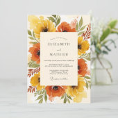 Burnt Orange Warm Autumnal Wedding 招待状 (スタンド正面)
