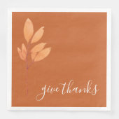 Burnt Orange Watercolor Give Thanks Thanksgiving (正面)
