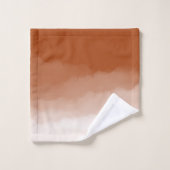 Burnt Orange Watercolor Ombre Bath Mat バスタオルセット (ウォッシュタオル)