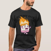 Burnt Out But Optimistic Marshmallow Camping retro Tシャツ (正面)
