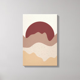 Burnt Red Sun Wall Art – Earth Tone Poster キャンバスプリント