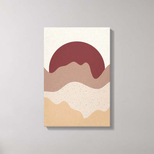 Burnt Red Sun Wall Art – Earth Tone Poster キャンバスプリント (正面)