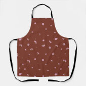 Burnt Sienna Japanese Light Pink Cosmos Floral Pat エプロン (正面)