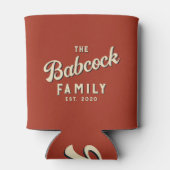 Burnt Sienna Retro Family Name & Year 缶クーラー (裏面)