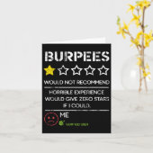Burpees Would Not Recommend Zero Stars Funny Gym H カード (黄色い花)