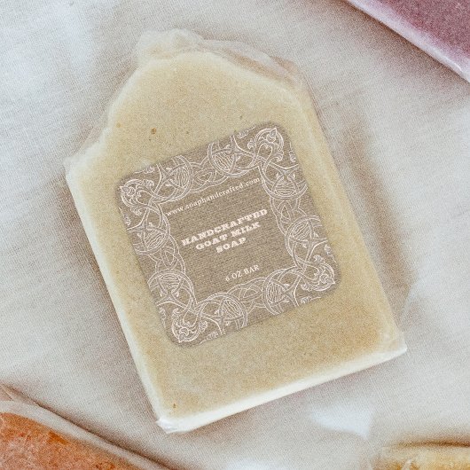 Burplapテクスチ素朴ャ上の国ヴィンテージフレーム スクエアシール