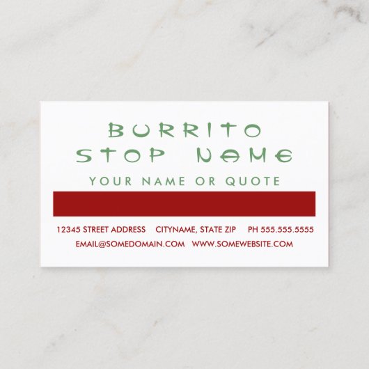 BURRITOのお客様の評価モダン(正方形) ロイヤリティカード (裏面)