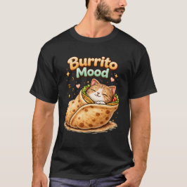 Burrito Mood Kawaii Cat Purrito Illustration. Tシャツ