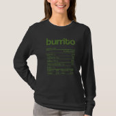 Burrito Nutrition Fact Thanksgiving Christmas Tシャツ (正面)
